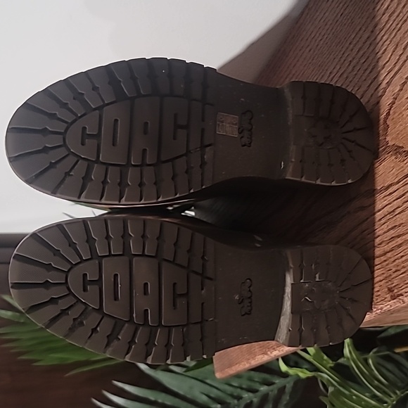 Coach Tall Rainboots Brown Rose Women sz 8 - Picture 8 of 11